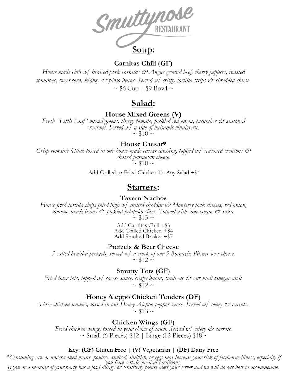 Menu Restaurant At Smuttynose-1